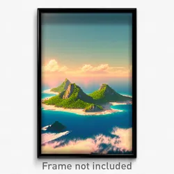 Pixel Art Poster - Conventional Archipelago (8 Bit Psychedelic Video Game Print)