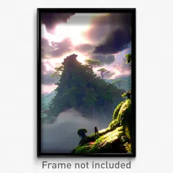 Pixel Art Poster - Admired Cloud Forest (8 Bit Psychedelic Video Game Print)