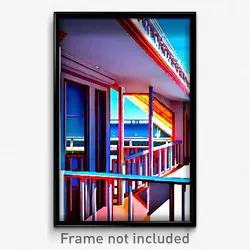 Pixel Art Poster - Beautiful Balcony (8 Bit Psychedelic Trippy Video Game Print)