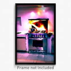 Pixel Art Poster - Candid Stove (8 Bit Psychedelic Trippy Video Game Print)