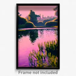 Pixel Art Poster - Treasured Pond (8 Bit Psychedelic Trippy Video Game Print)