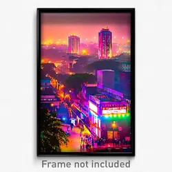 Pixel Art Poster - Flamboyant Indian City (8 Bit Psychedelic Video Game Print)