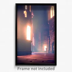 Pixel Art Poster - Dim Citadel (8 Bit Psychedelic Trippy Weird Video Game Print)