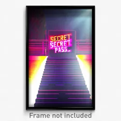 Pixel Art Poster - Secret Pass (8 Bit Psychedelic Trippy Weird Video Game Print)