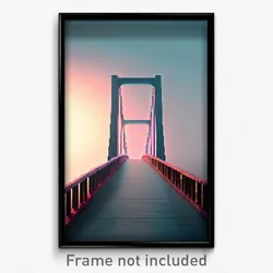 Pixel Art Poster - Simple Bridge (8 Bit Psychedelic Trippy Video Game Print)
