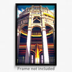 Pixel Art Poster - Monumental Anime Architecture (8 Bit Video Game Print)