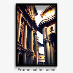 Pixel Art Poster - Majestic Italian Architecture (8 Bit Video Game Print)