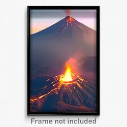Pixel Art Poster - Tan Volcano (8 Bit Psychedelic Trippy Weird Video Game Print)