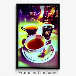 Pixel Art Poster - Spotted Hot Tea (8 Bit Psychedelic Trippy Video Game Print)