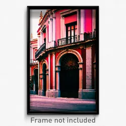 Pixel Art Poster - Old Fashioned Spanish Architecture (8 Bit Video Game Print)