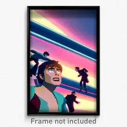 Pixel Art Poster - Animated Thoroughfare (8 Bit Psychedelic Video Game Print)