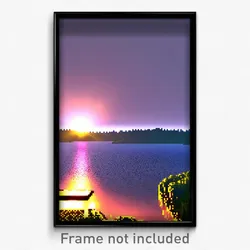 Pixel Art Poster - Different Lake (8 Bit Psychedelic Trippy Video Game Print)