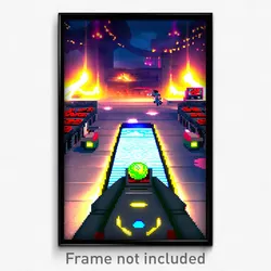 Pixel Art Poster - Insane Video Game (8 Bit Psychedelic Trippy Video Game Print)