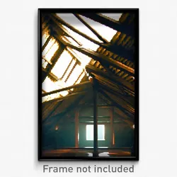 Pixel Art Poster - Dense Attic (8 Bit Psychedelic Trippy Weird Video Game Print)