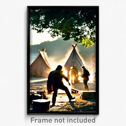 Pixel Art Poster - Active Encampment (8 Bit Psychedelic Trippy Video Game Print)