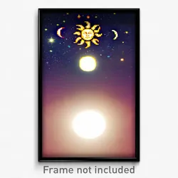 Pixel Art Poster - Outrageous Sun And Moon (8 Bit Psychedelic Video Game Print)