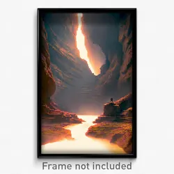 Pixel Art Poster - Gargantuan Cavern (8 Bit Psychedelic Trippy Video Game Print)