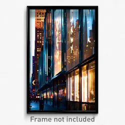 Pixel Art Poster - Glass New York (8 Bit Psychedelic Trippy Video Game Print)