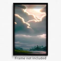 Pixel Art Poster - Cloudy Glade (8 Bit Psychedelic Trippy Video Game Print)