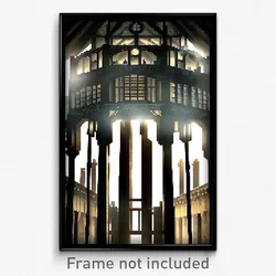 Pixel Art Poster - Gorgeous Portcullis (8 Bit Psychedelic Video Game Print)