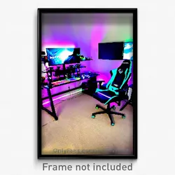 Pixel Art Poster - Nifty Gaming Room (8 Bit Psychedelic Trippy Video Game Print)
