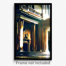 Pixel Art Poster - Old Bank (8 Bit Psychedelic Trippy Weird Video Game Print)
