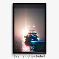 Pixel Art Poster - Dazzling Boat (8 Bit Psychedelic Trippy Video Game Print)