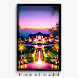 Pixel Art Poster - Blissful Estate (8 Bit Psychedelic Trippy Video Game Print)