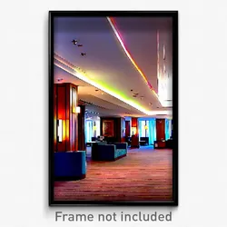 Pixel Art Poster - Simple Hotel Lobby (8 Bit Psychedelic Video Game Print)
