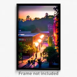 Pixel Art Poster - Infamous Campus (8 Bit Psychedelic Trippy Video Game Print)