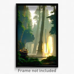 Pixel Art Poster - Nautical Forest (8 Bit Psychedelic Trippy Video Game Print)