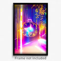 Pixel Art Poster - Flat New Year Day (8 Bit Psychedelic Trippy Video Game Print)