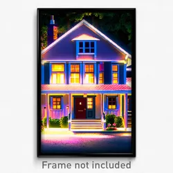 Pixel Art Poster - Noted House (8 Bit Psychedelic Trippy Weird Video Game Print)