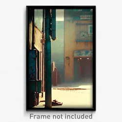 Pixel Art Poster - Drab Ghetto (8 Bit Psychedelic Trippy Weird Video Game Print)