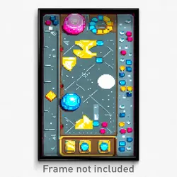 Pixel Art Poster - Sparkling Board Game (8 Bit Psychedelic Video Game Print)