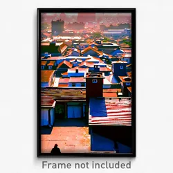 Pixel Art Poster - Valuable Rooftops (8 Bit Psychedelic Trippy Video Game Print)
