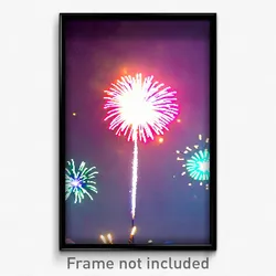 Pixel Art Poster - Tiny Fireworks (8 Bit Psychedelic Trippy Video Game Print)