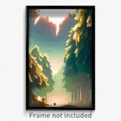 Pixel Art Poster - Monstrous Forest (8 Bit Psychedelic Trippy Video Game Print)