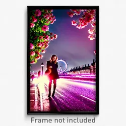 Pixel Art Poster - Flowery London (8 Bit Psychedelic Trippy Video Game Print)