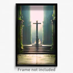 Pixel Art Poster - Peaceful Sepulchre (8 Bit Psychedelic Video Game Print)