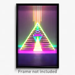 Pixel Art Poster - Artistic Pyramid (8 Bit Psychedelic Trippy Video Game Print)