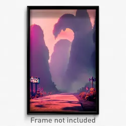Pixel Art Poster - Smoggy Hollow (8 Bit Psychedelic Trippy Video Game Print)