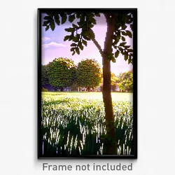 Pixel Art Poster - Leafy Pasture (8 Bit Psychedelic Trippy Video Game Print)