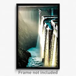 Pixel Art Poster - Glaring Dam (8 Bit Psychedelic Trippy Weird Video Game Print)