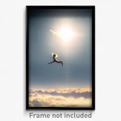 Pixel Art Poster - Flying Expanse (8 Bit Psychedelic Trippy Video Game Print)