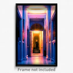 Pixel Art Poster - Narrow Vestibule (8 Bit Psychedelic Trippy Video Game Print)