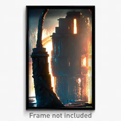 Pixel Art Poster - Rough Cistern (8 Bit Psychedelic Trippy Video Game Print)
