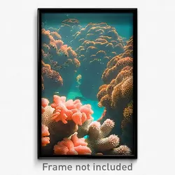 Pixel Art Poster - Dreary Coral Reef (8 Bit Psychedelic Trippy Video Game Print)