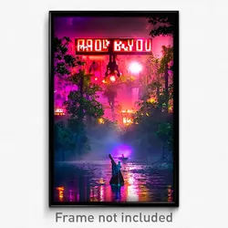 Pixel Art Poster - Major Bayou (8 Bit Psychedelic Trippy Weird Video Game Print)