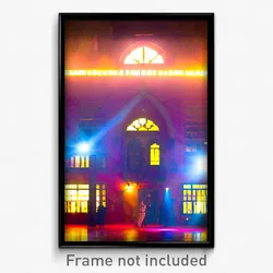 Pixel Art Poster - Zany Almshouse (8 Bit Psychedelic Trippy Video Game Print)